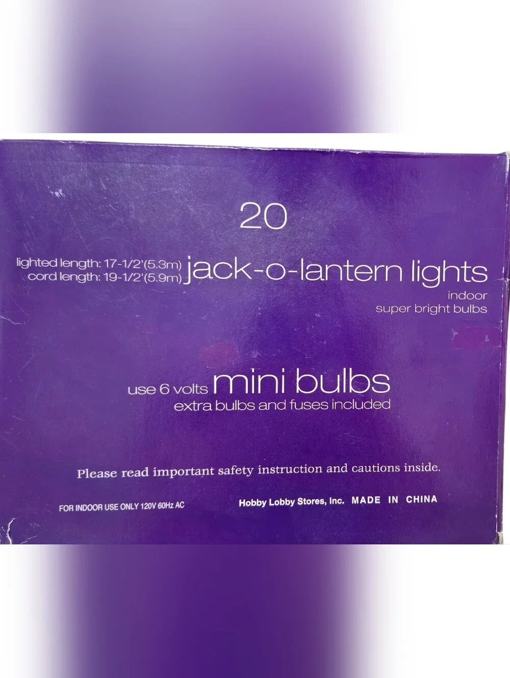 NIB Vintage Hobby Lobby Orange Jack-O-Lantern Mini Light String